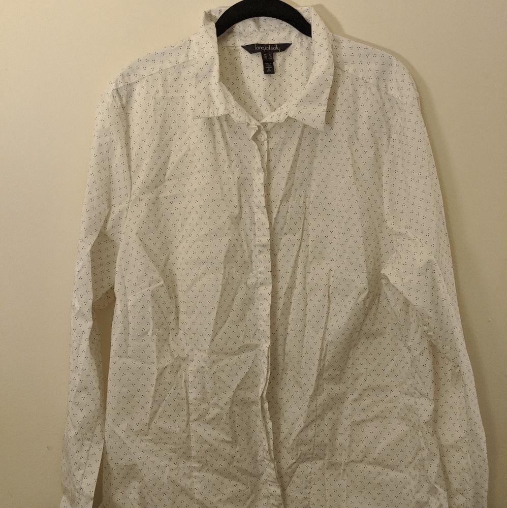 Long Tall Sally Triangle Dot Button Down Blouse